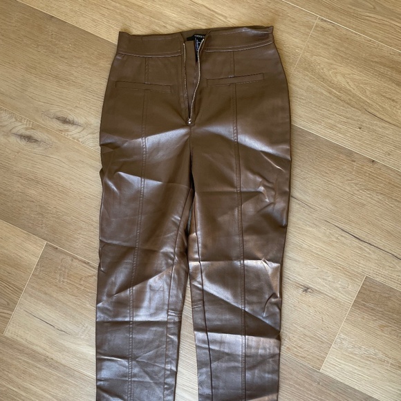 Forever 21 brown leather pants - Picture 1 of 3